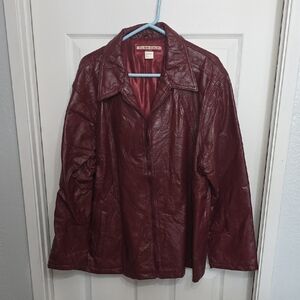 Tudor Court Women's Burgendy  Leather Jacket